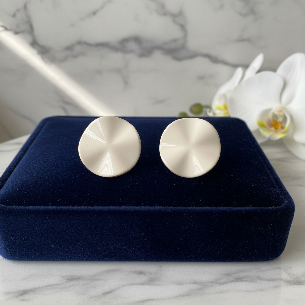 Øreclips, hvid, enkelt