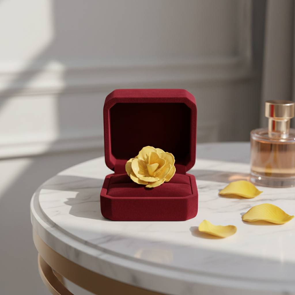 Ring, gul blomst