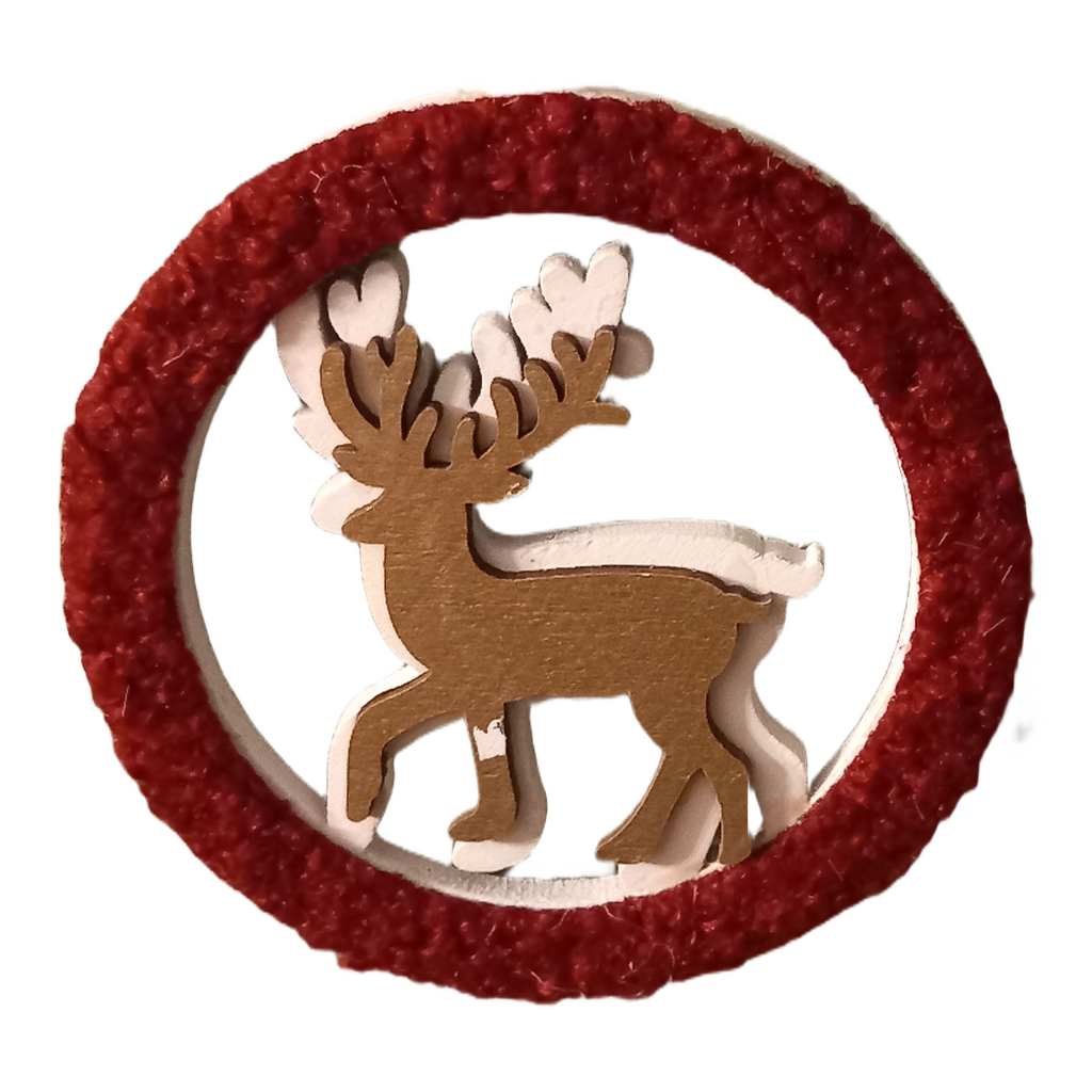 Juletræsophæng, ornament, rødt, elg