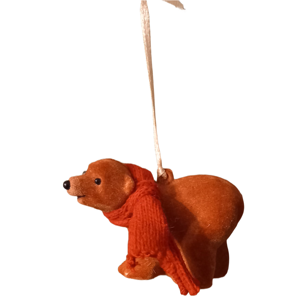 Juletræsophæng, bjørn med tørklæde