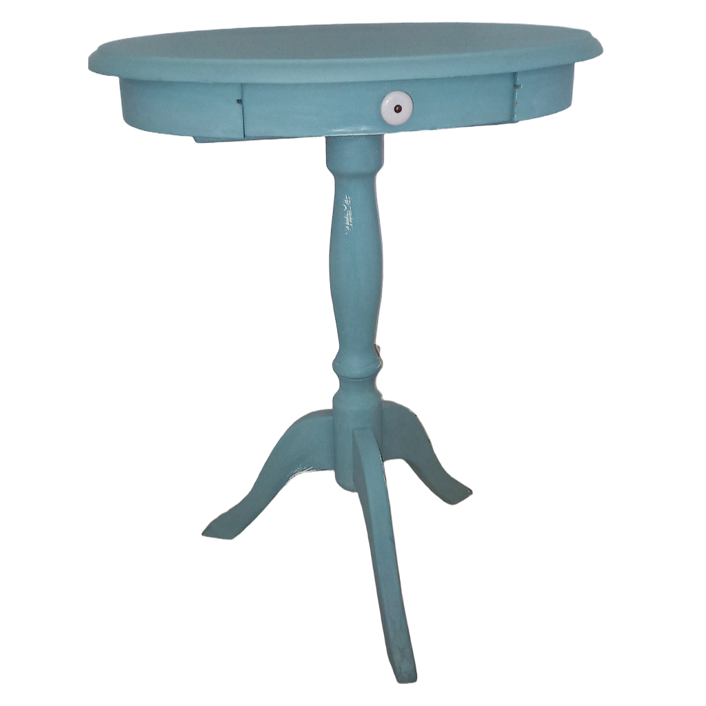 Sidebord, turkis, med skuffe