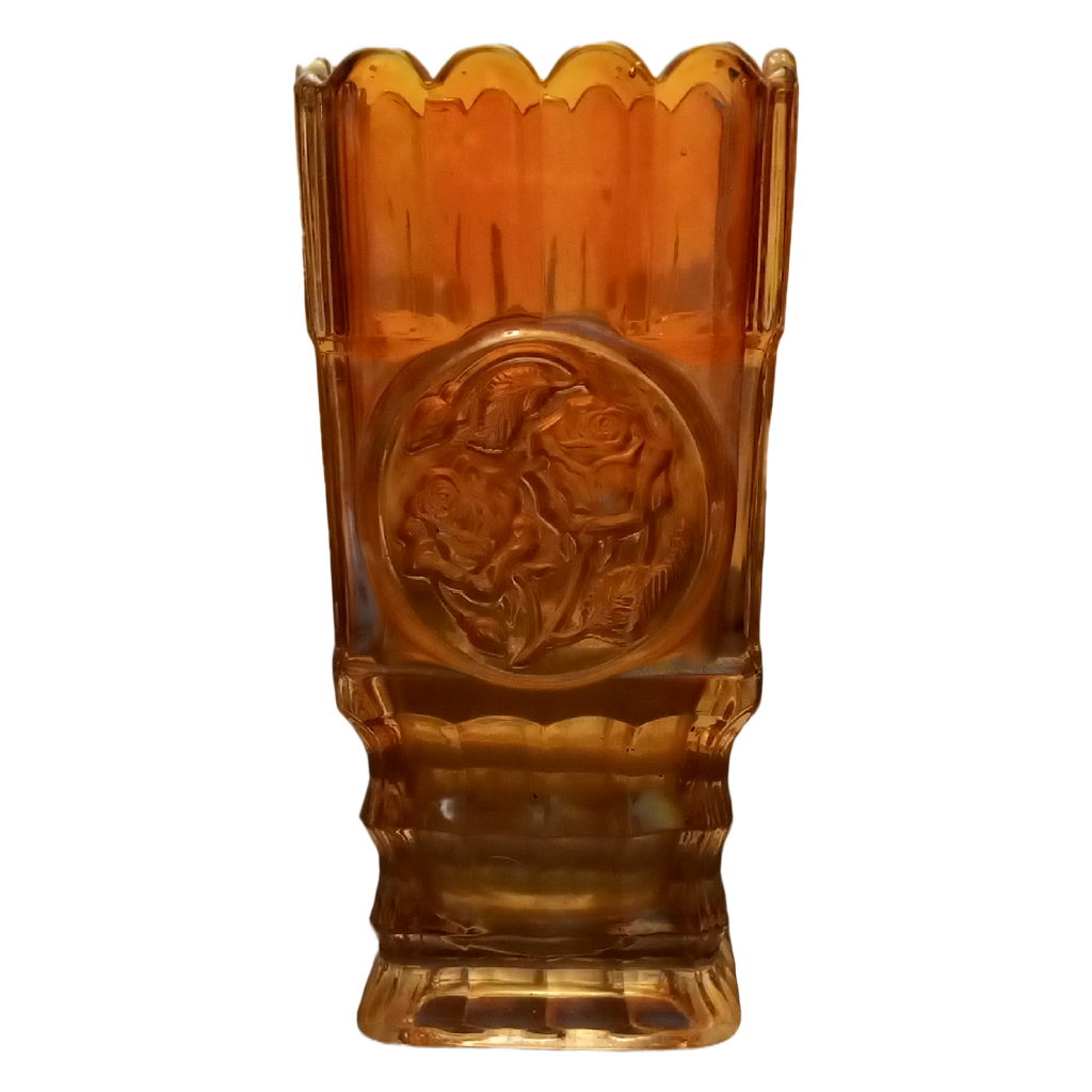 Carnivalsglas vase, marigold (ravfarvet)