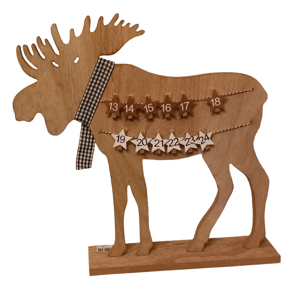 Elg med kalender, træ