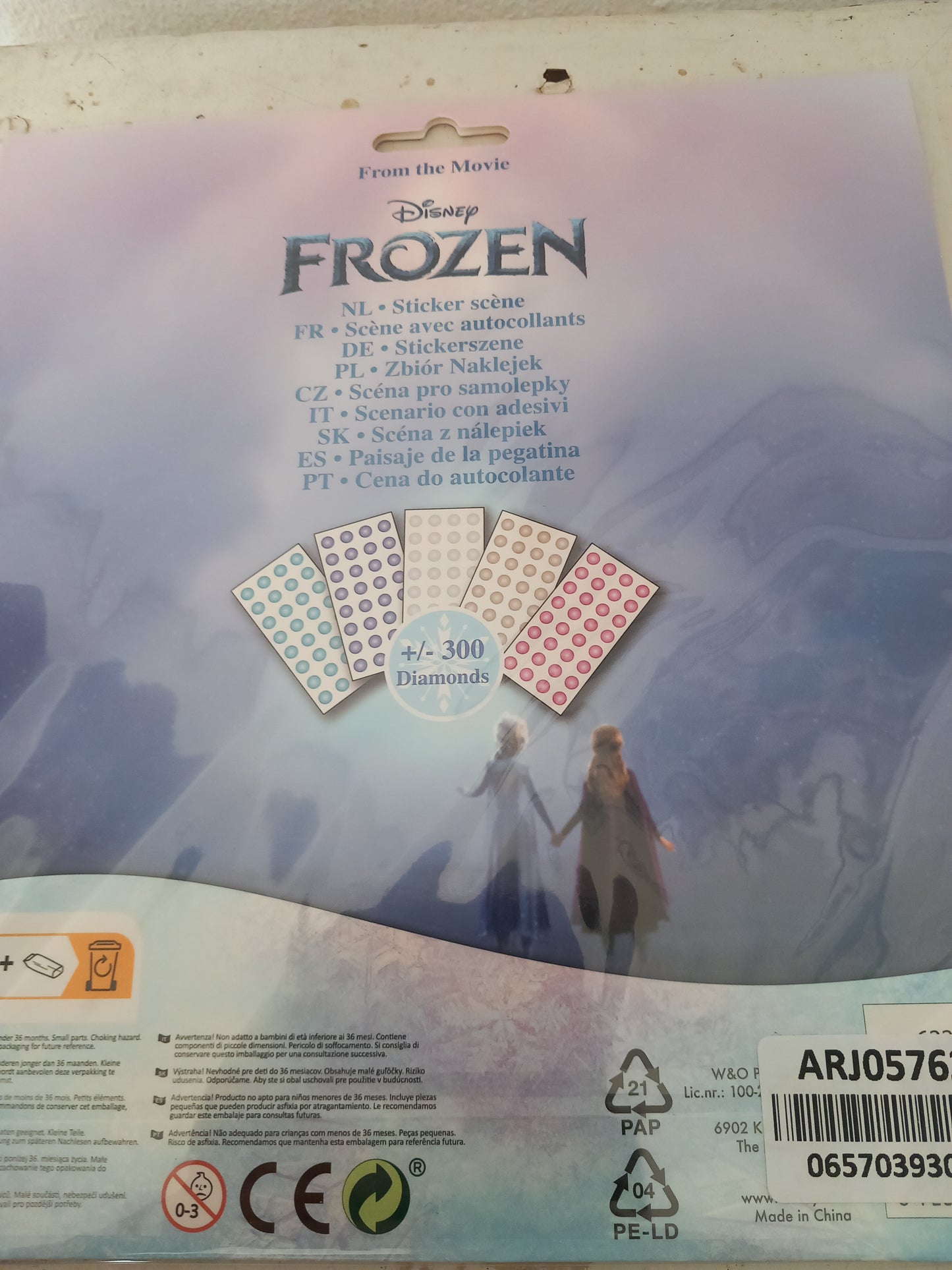 Stickers scene with diamond, frozen