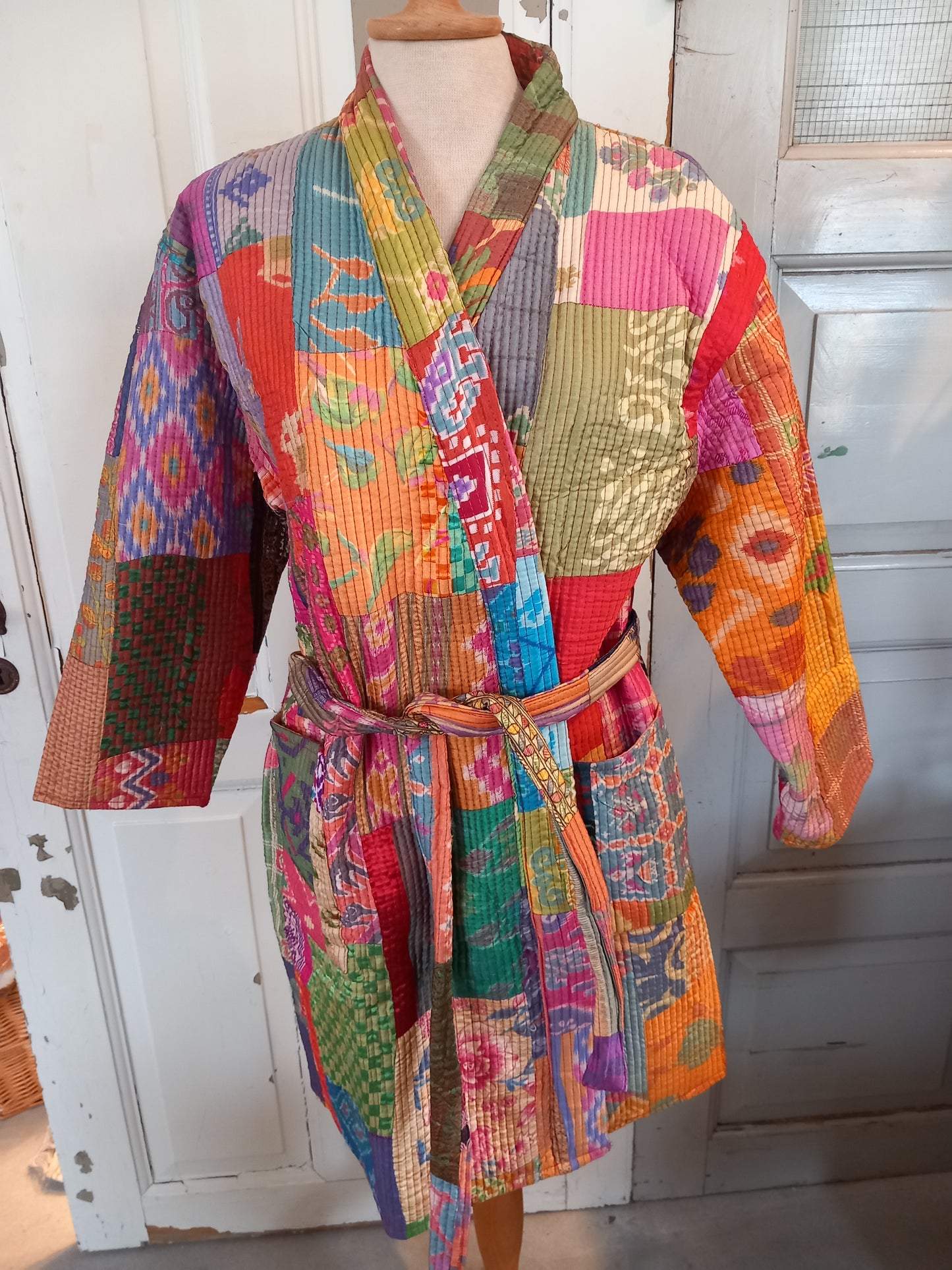 Kimono-patchwork jakke, multi, Quiled 3