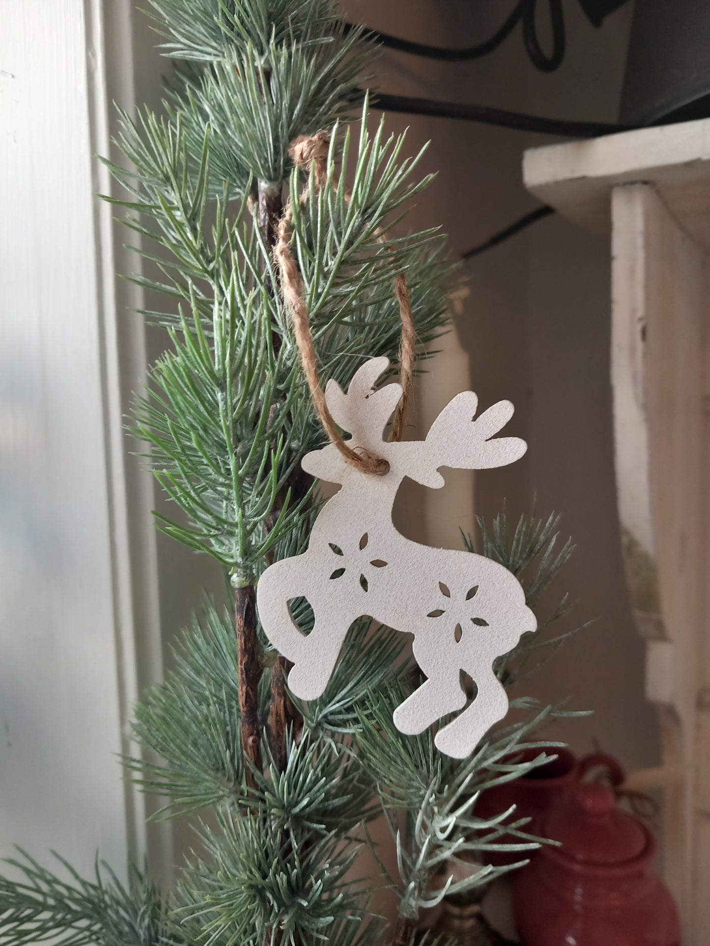 Juletræspynt, træ, rensdyr