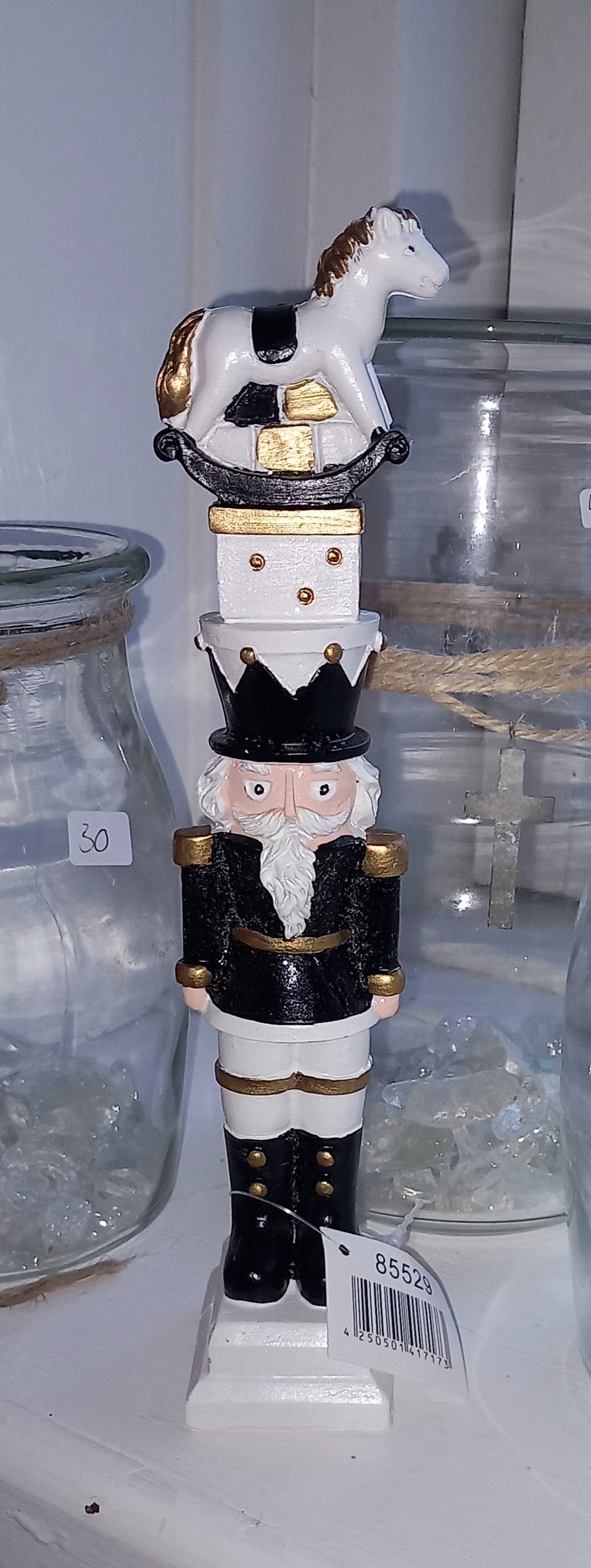 Nøddeknækker, med gyngehest, sort