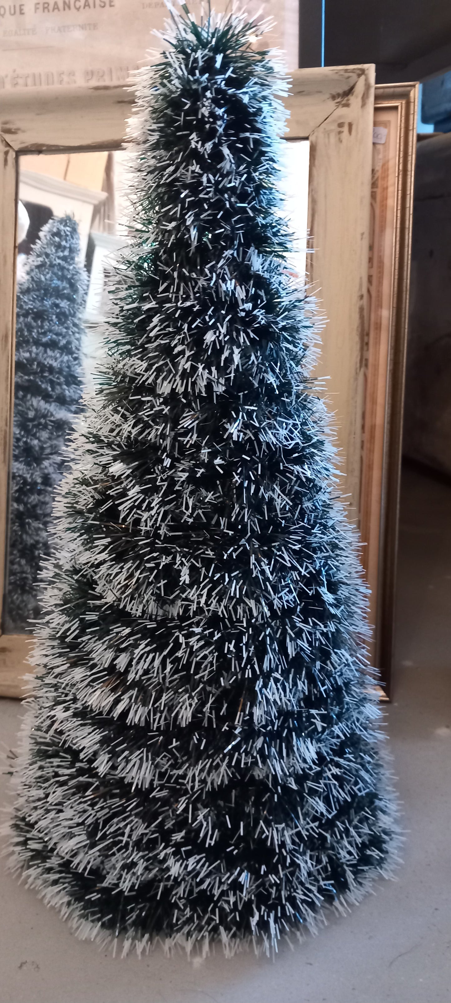 Juletræ, hvid/grøn, 50 cm