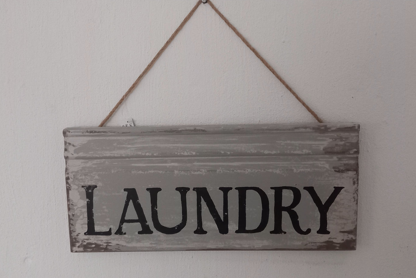 Skilt, træ, Laundry
