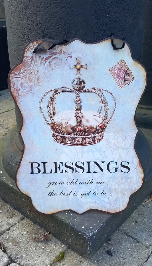 Skilt, metal, Blessings.......