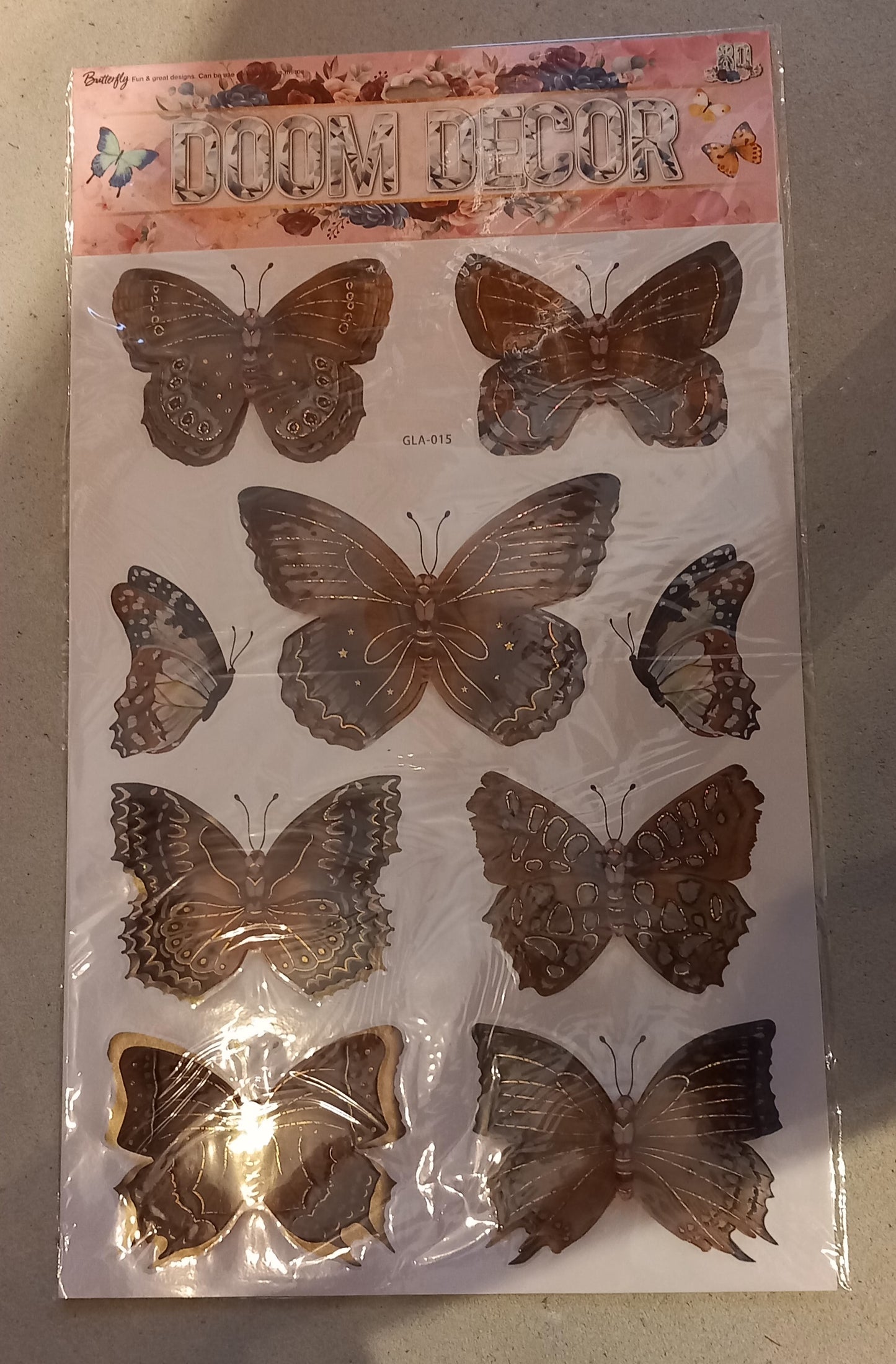 Room decor butterfly stickers-brun