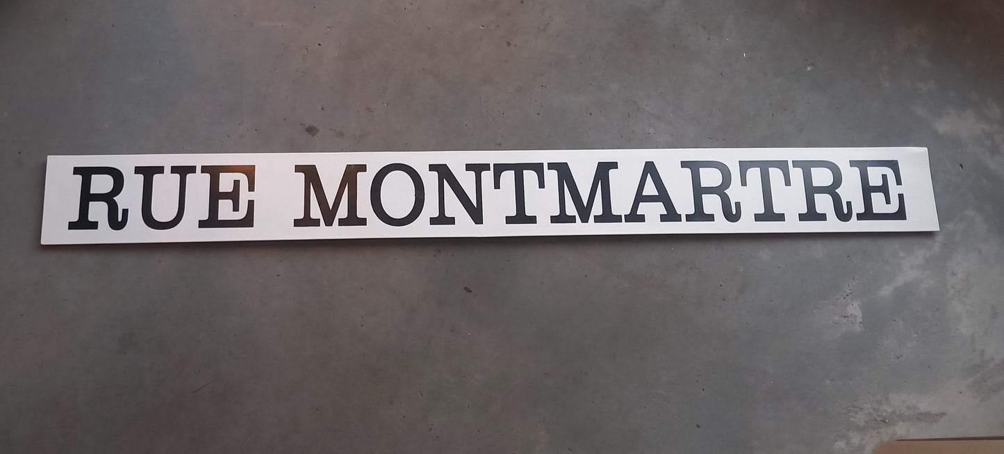 Skilt, metal, Rue Montmartre