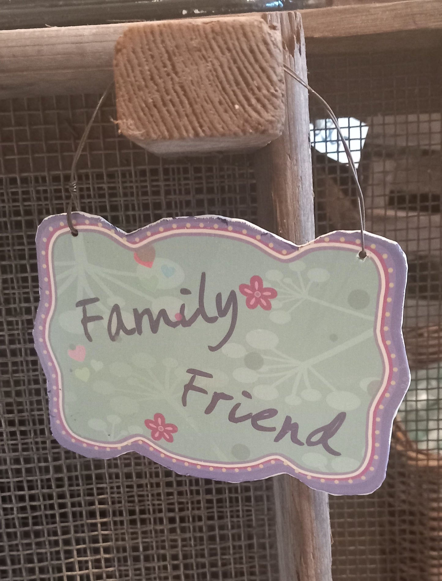 Skilt, metal, Family Friend