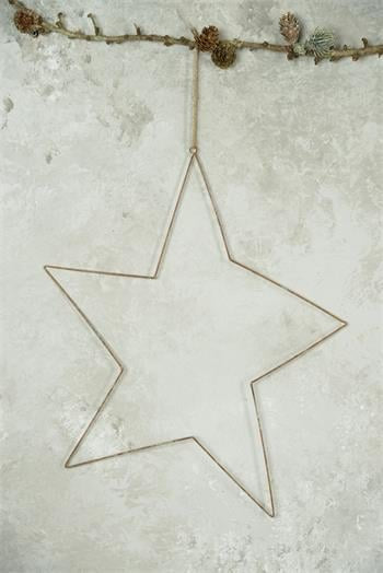 Stjerne - 38 cm - Gl. rustikt look