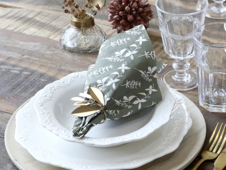 Serviet m. blomster, mos