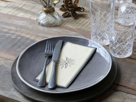 Serviet m. blomst, honning