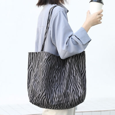 Shopper, zebra bag, grå