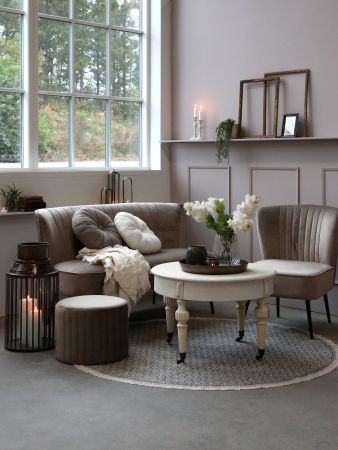 Marie Antoinette Sofabord m. hjul, antique hvid