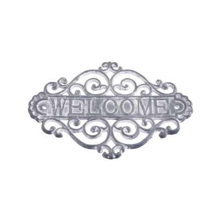 Skilt "Welcome", antique grey