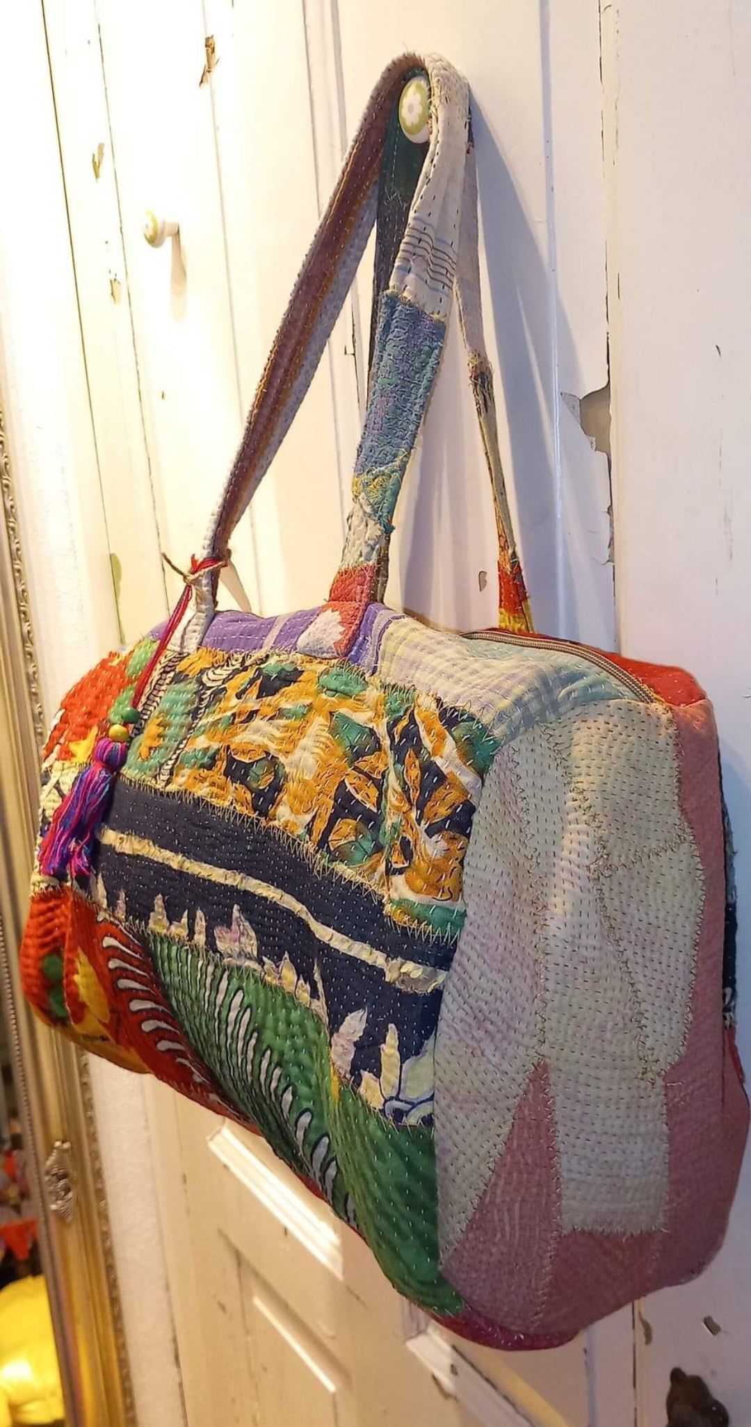 Pachtwork quiltet bomuld rejsetaske 2