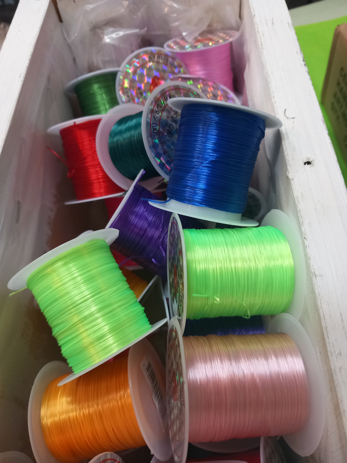 Elastik snor på spole, 3 rl. Ass.