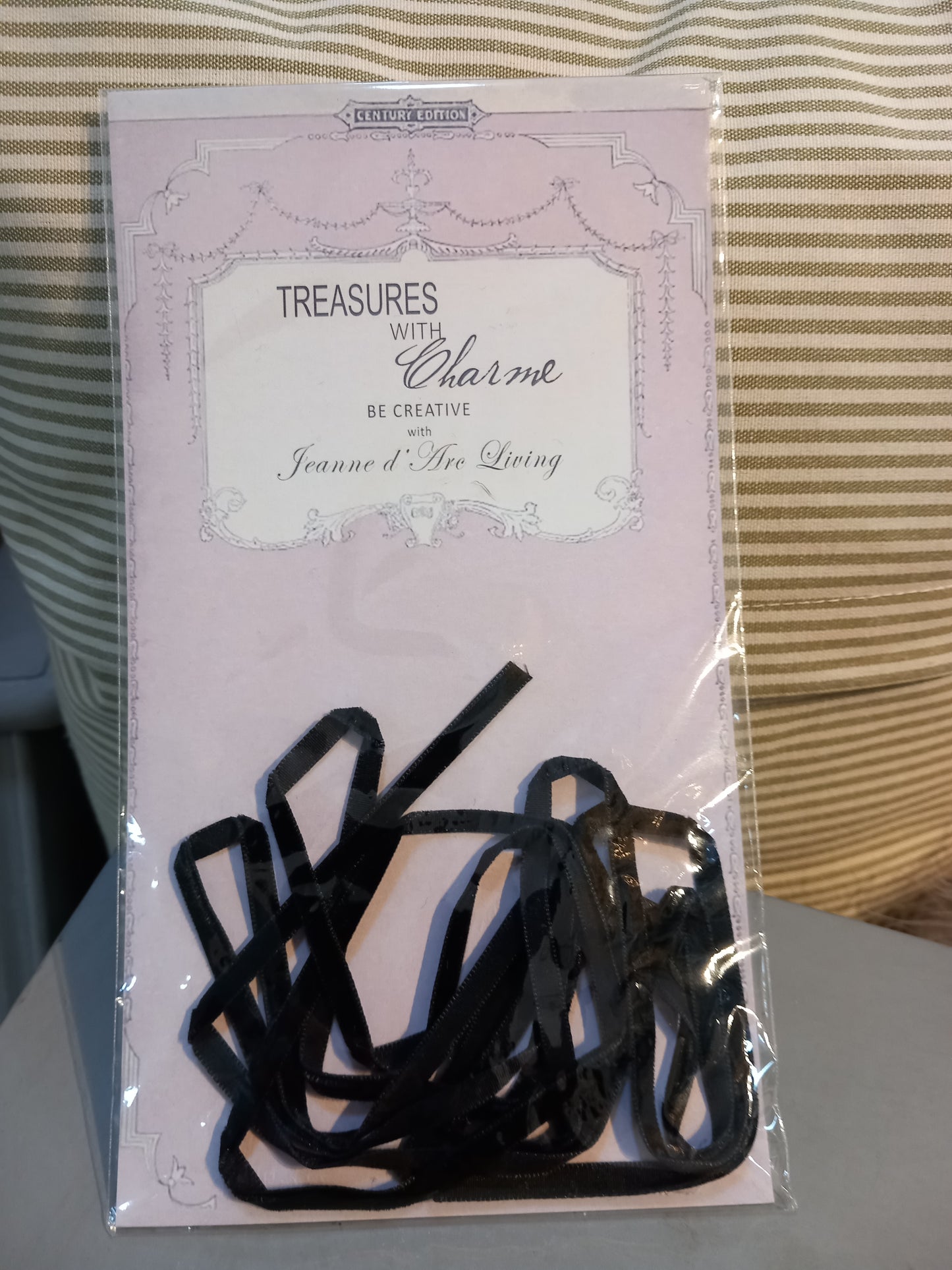 Sort velourbånd, 2 m