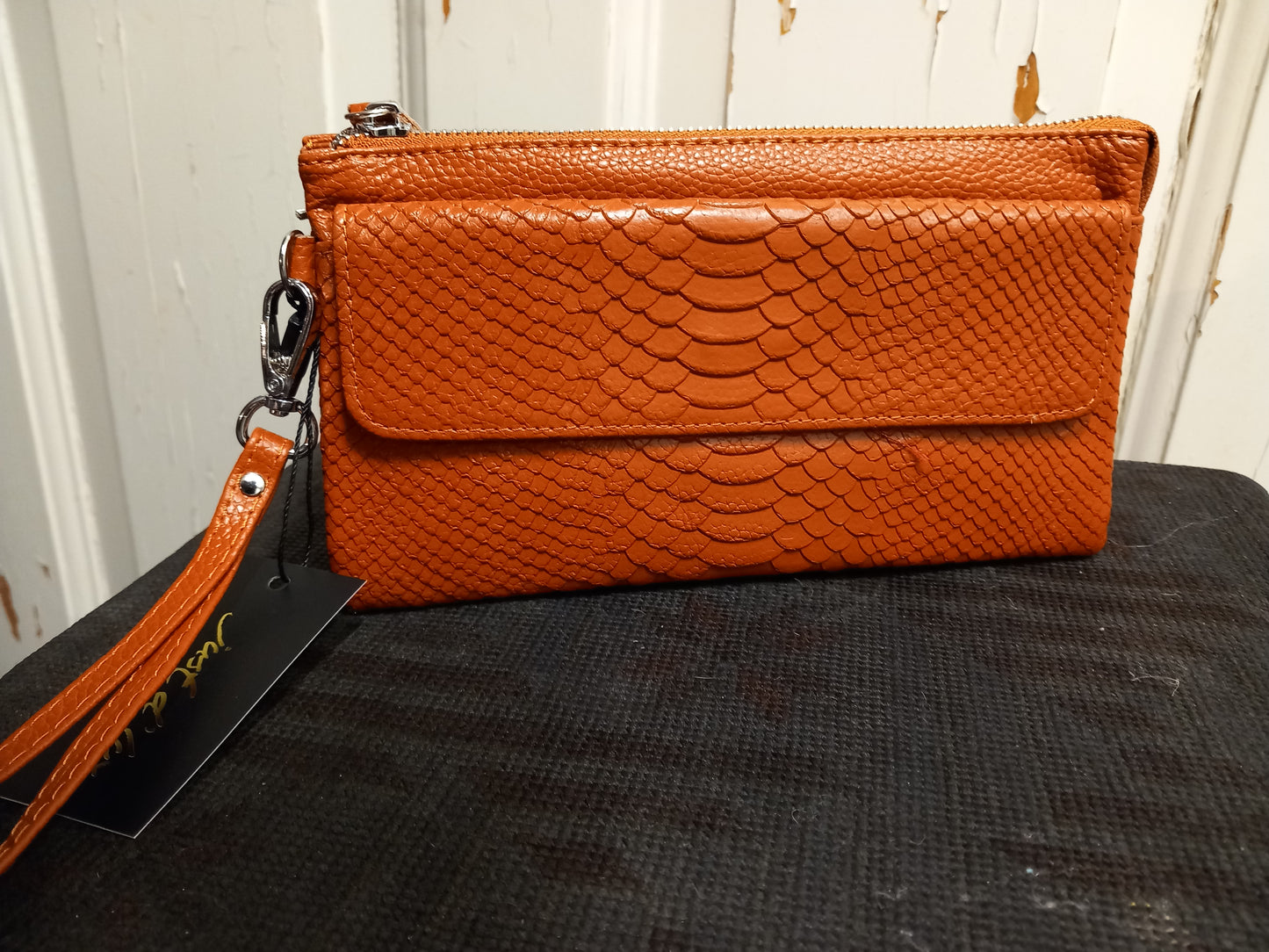 Clutch, læder, flere farver