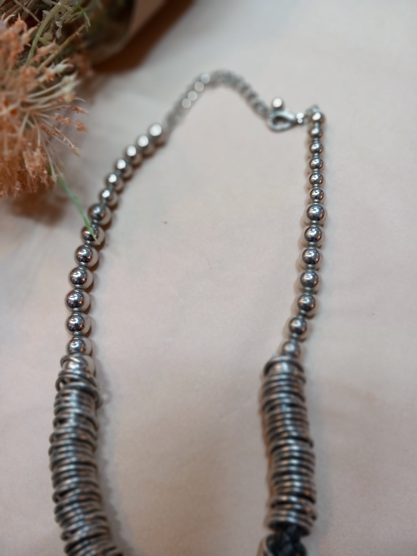 Halskæde, sølv metal