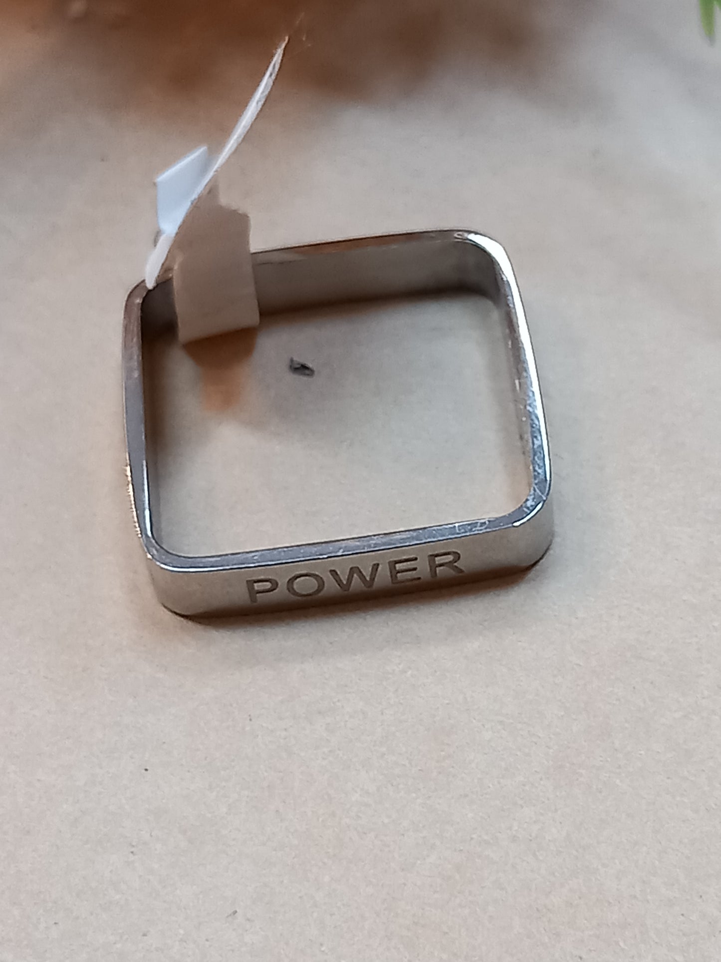 Ring, sølv med tekst