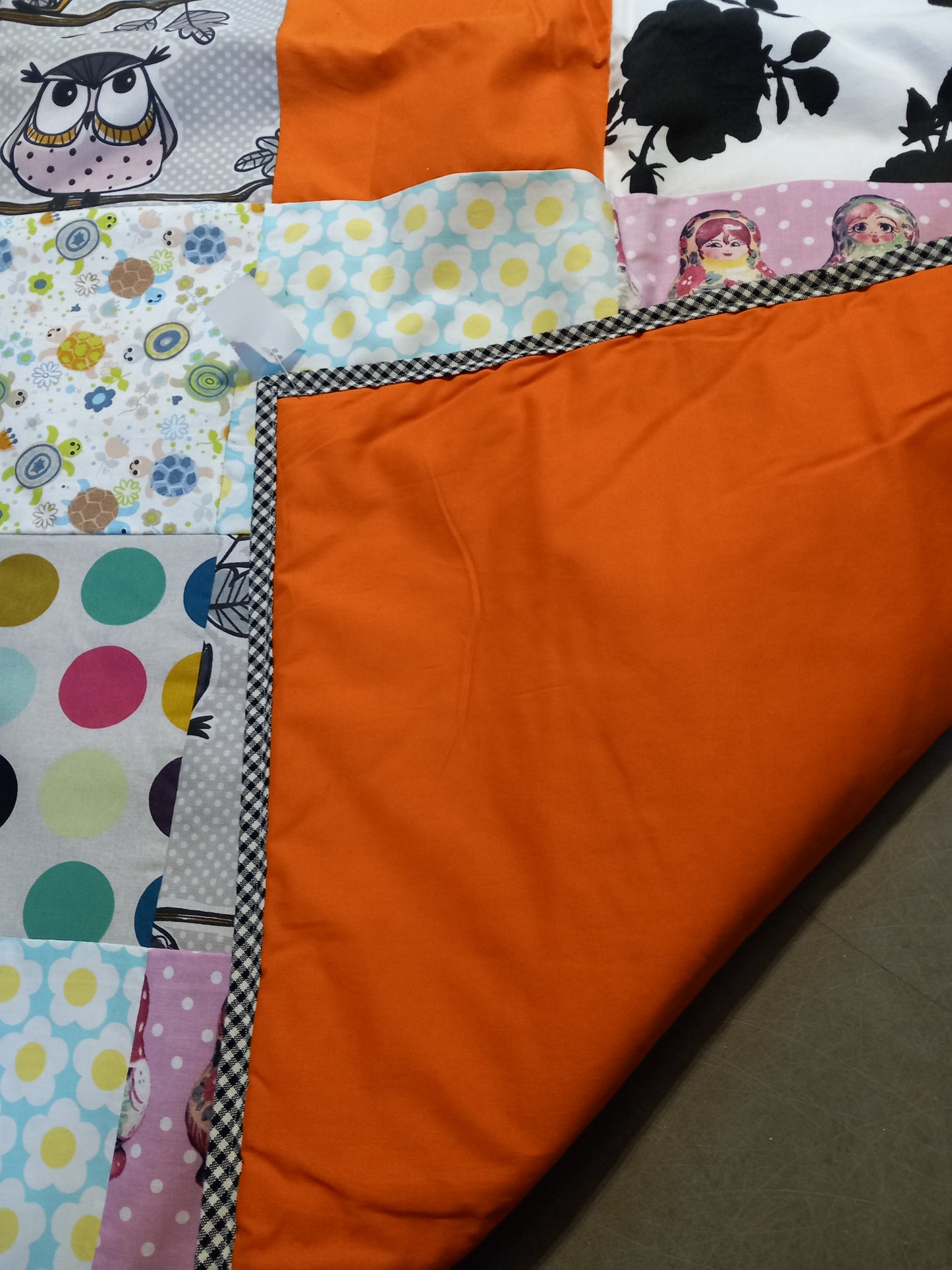 Legetæppe/sengetæppe, orange