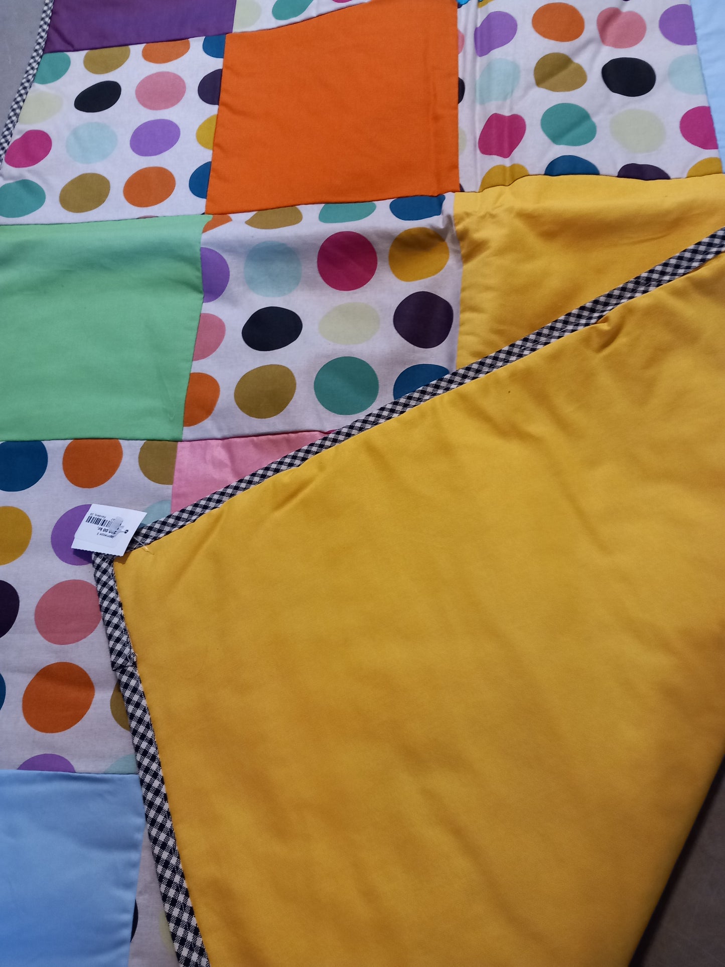 Legetæppe/sengetæppe, gul