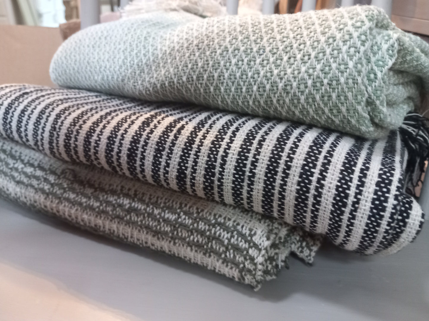 Plaid, creme/olive