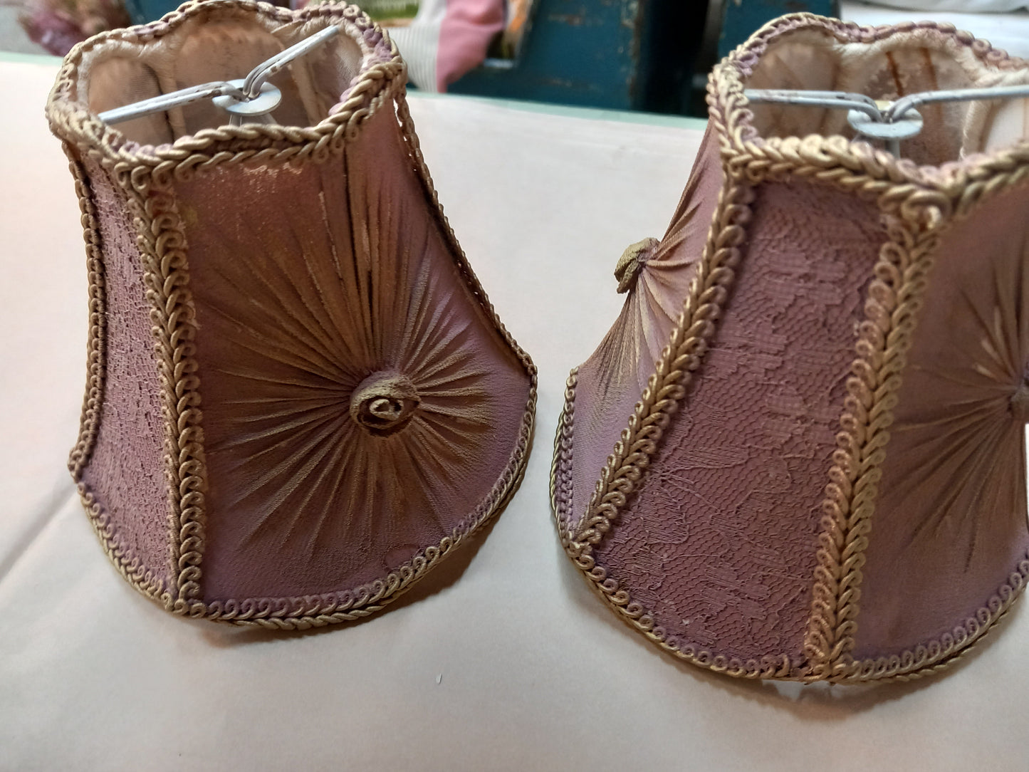 2 stk lampeskærme, vintage powder