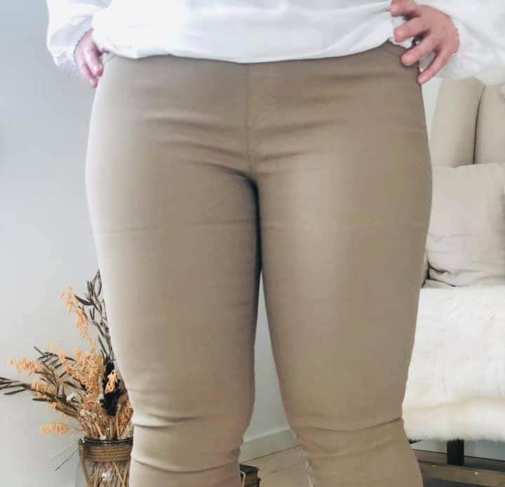 Leggings med baglommer, beige