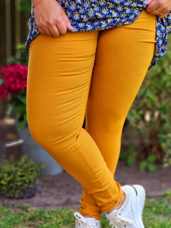 Leggings med baglommer, karry