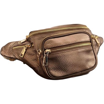 Bæltetaske, læder, kobber