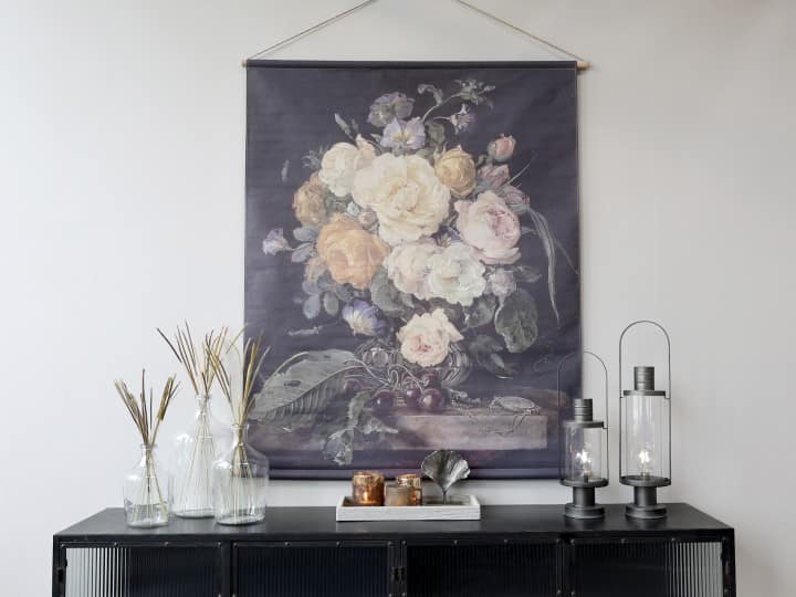 Lærreds til ophæng med blomsterprint