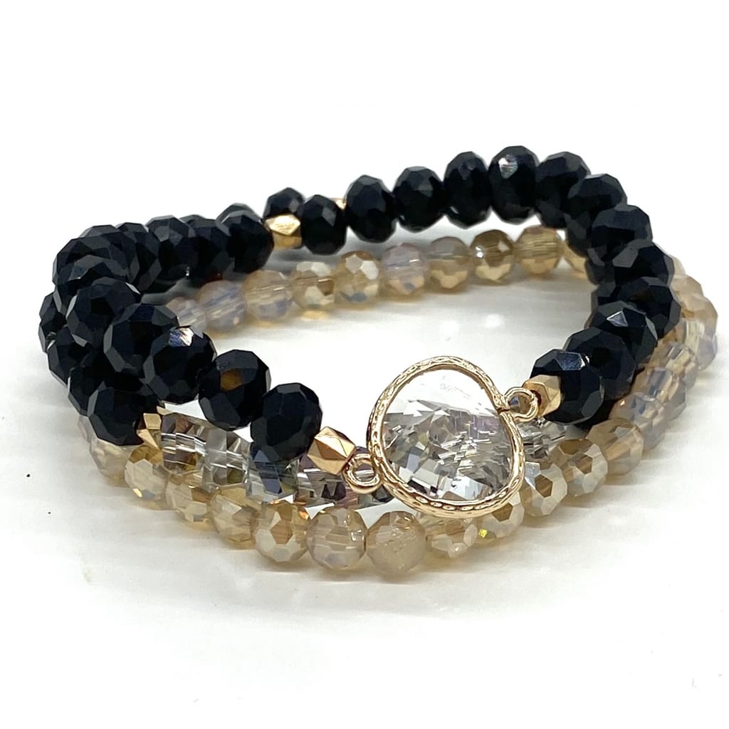 Armbåndssæt, sort/guld