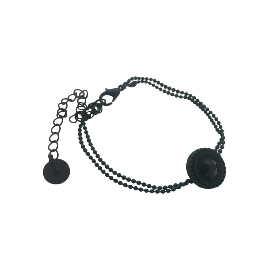 Armbånd med simili pendant, sort