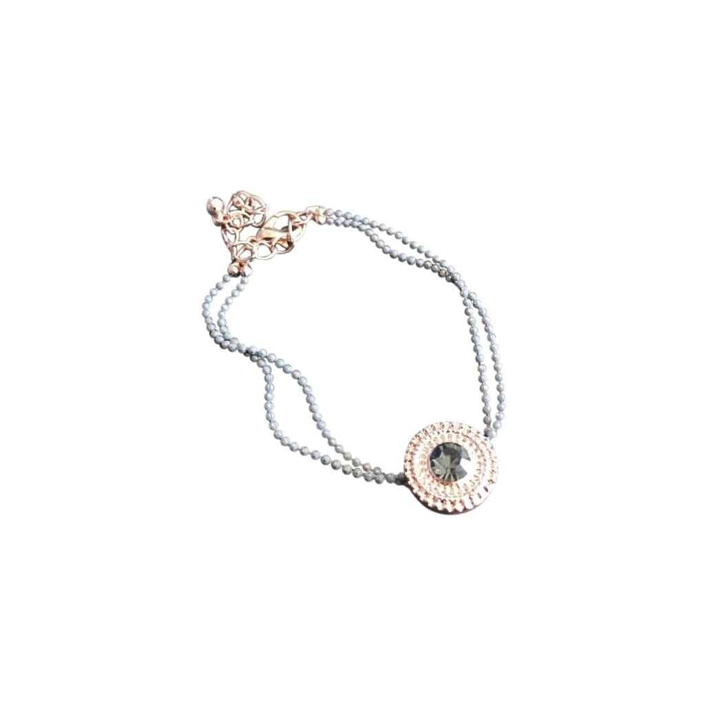 Armbånd med simili pendant, goldrose