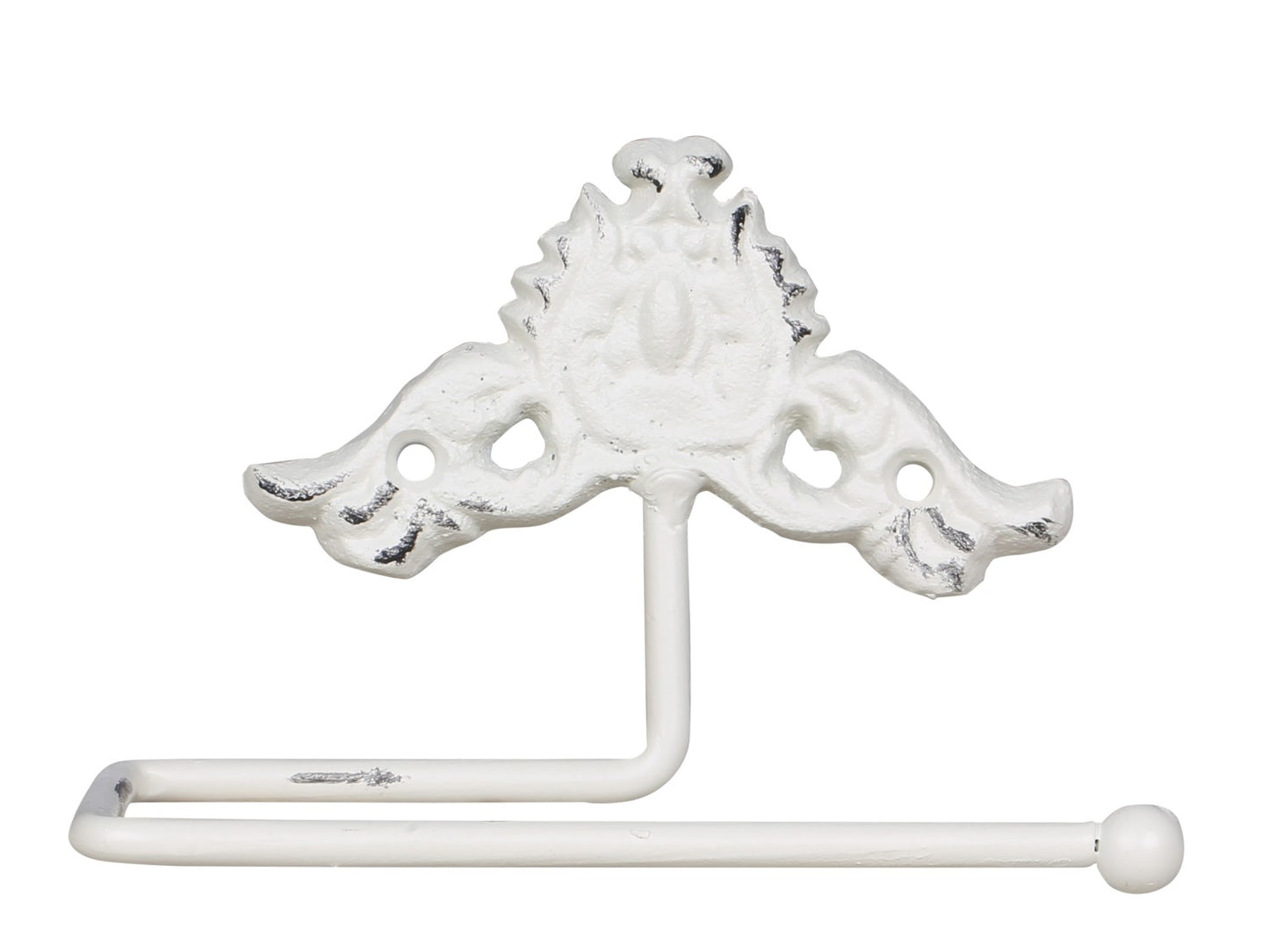 Toiletrulleholder med dekor, creme