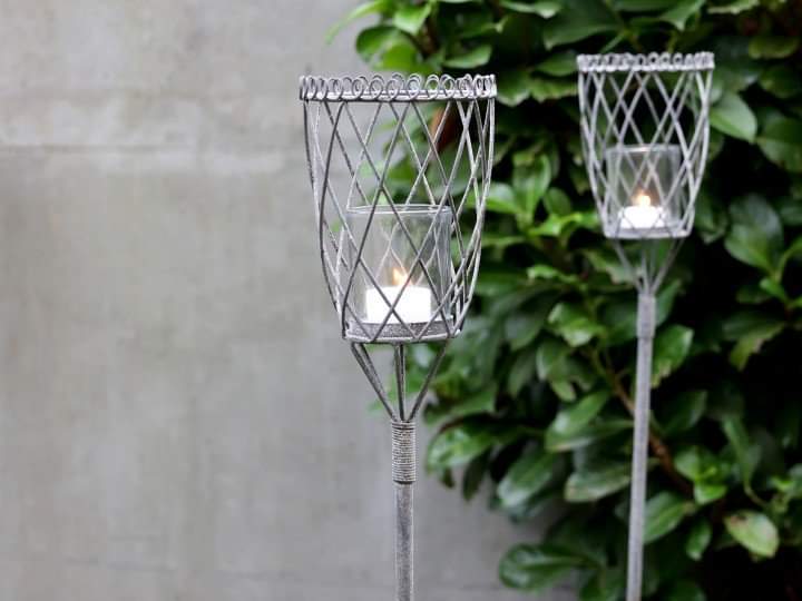 Spyd til lys med glas