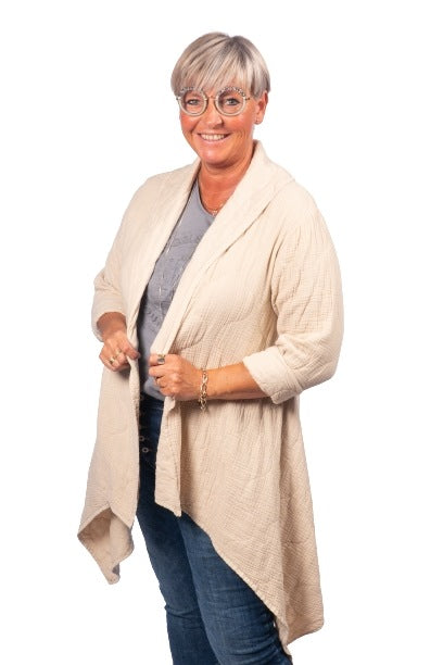 Janne K - vatteret jakke, Beige