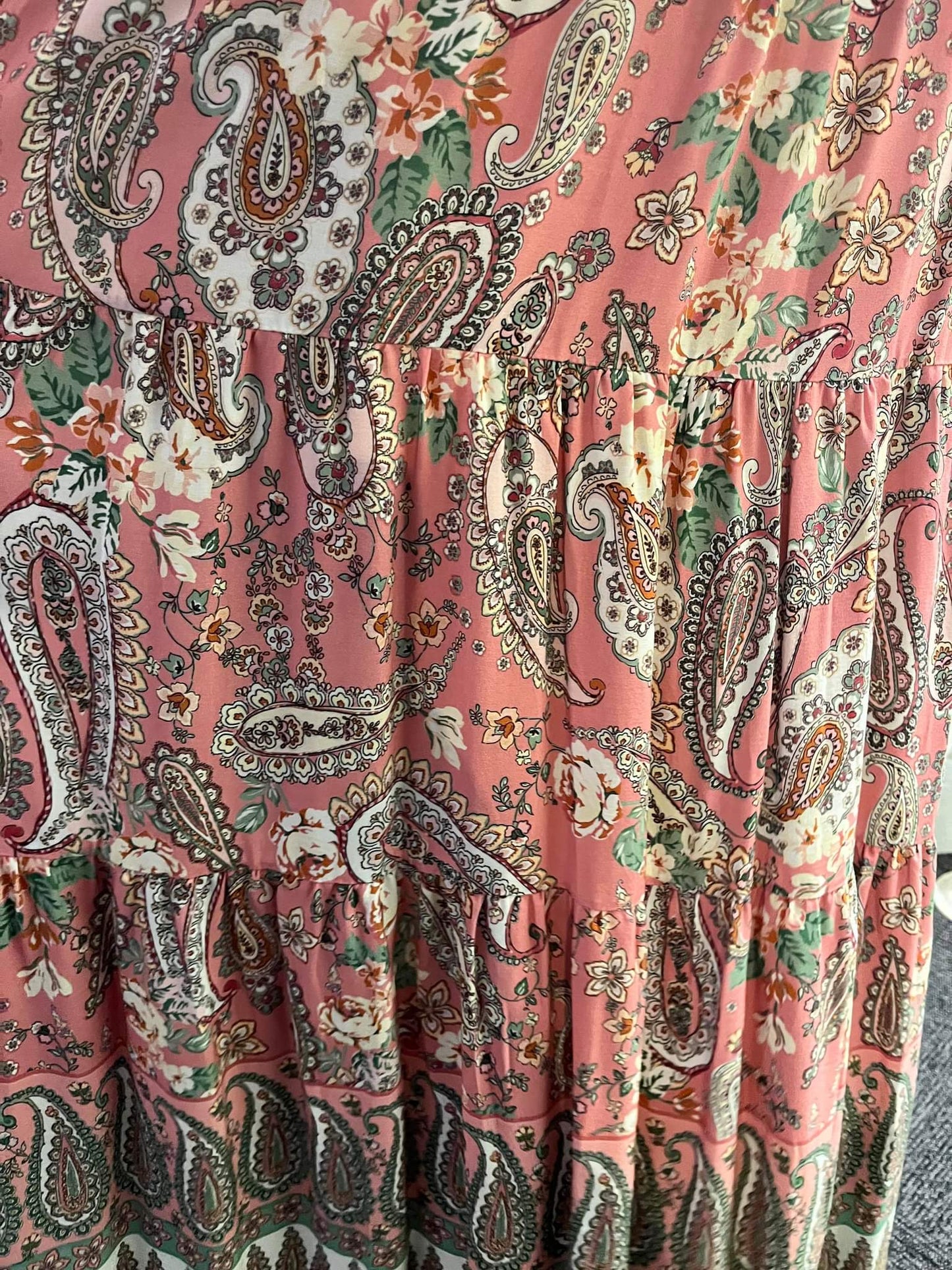 Nederdel paisley rosa