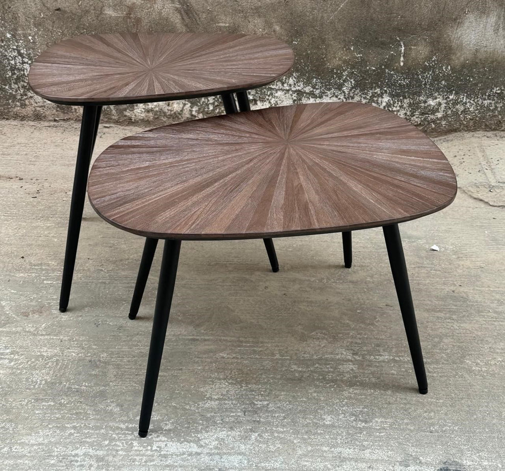 Sæt af 2 Borde af Genanvendt Teaktræ