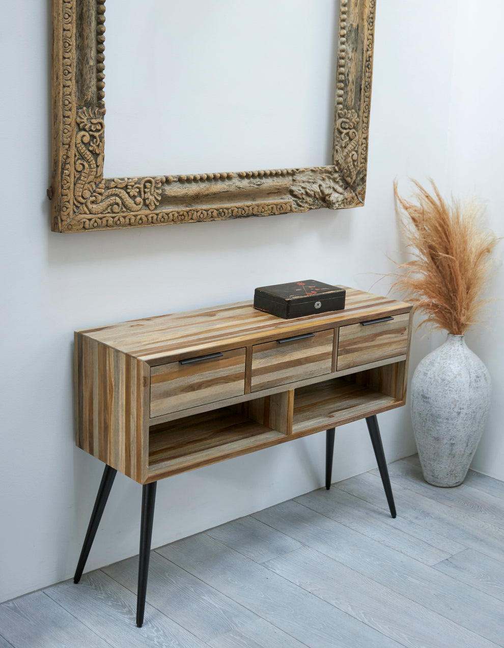 Konsolbord med Skuffer af Genanvendt teaktræ