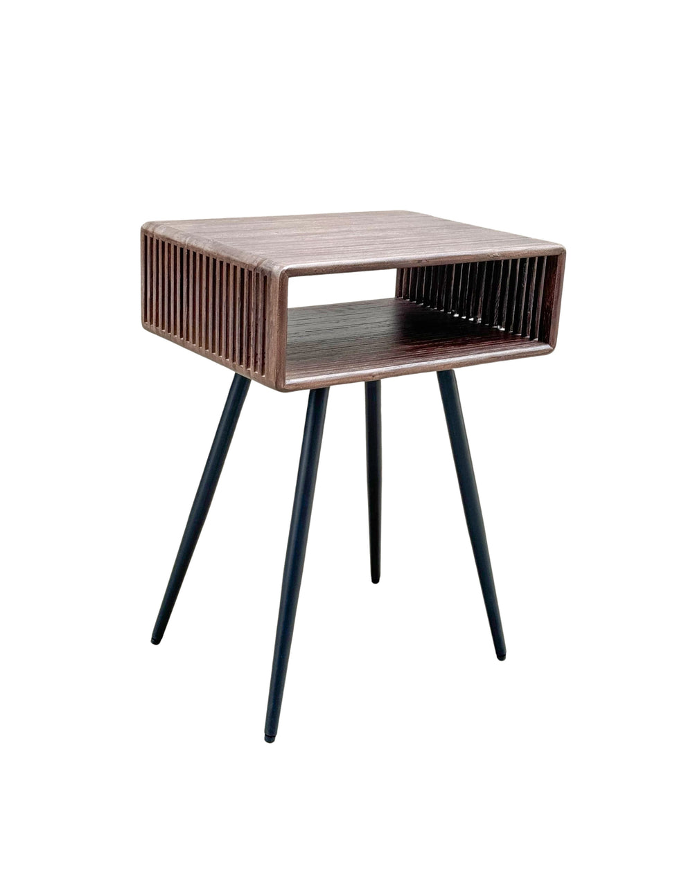 Side el. Sengebord i Genanvendt Teaktræ, grey