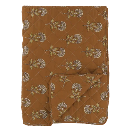 Aix Quilt m. blomstermønster, terracotta