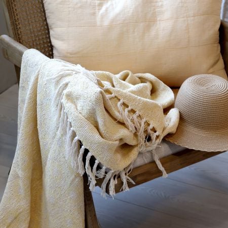 Aix Plaid af overskudsgarn, lemon