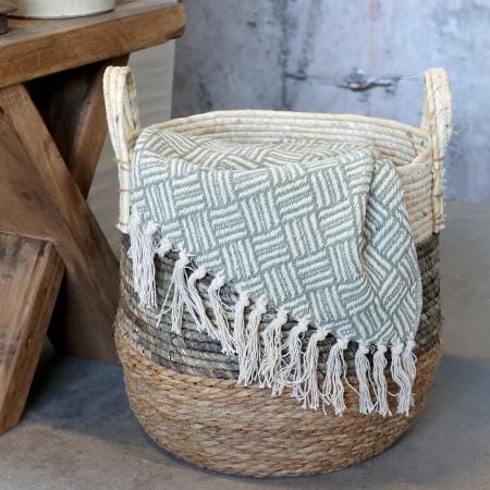 Aix Plaid af overskudsgarn, verte og creme